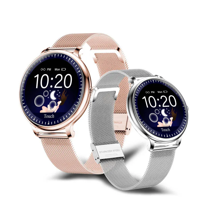 US $102.96 Smart Watch Provides Round Screen For Women Smart Satch Heart Rate Monitor Supports Android And IOS Stell MultiFunction Watch