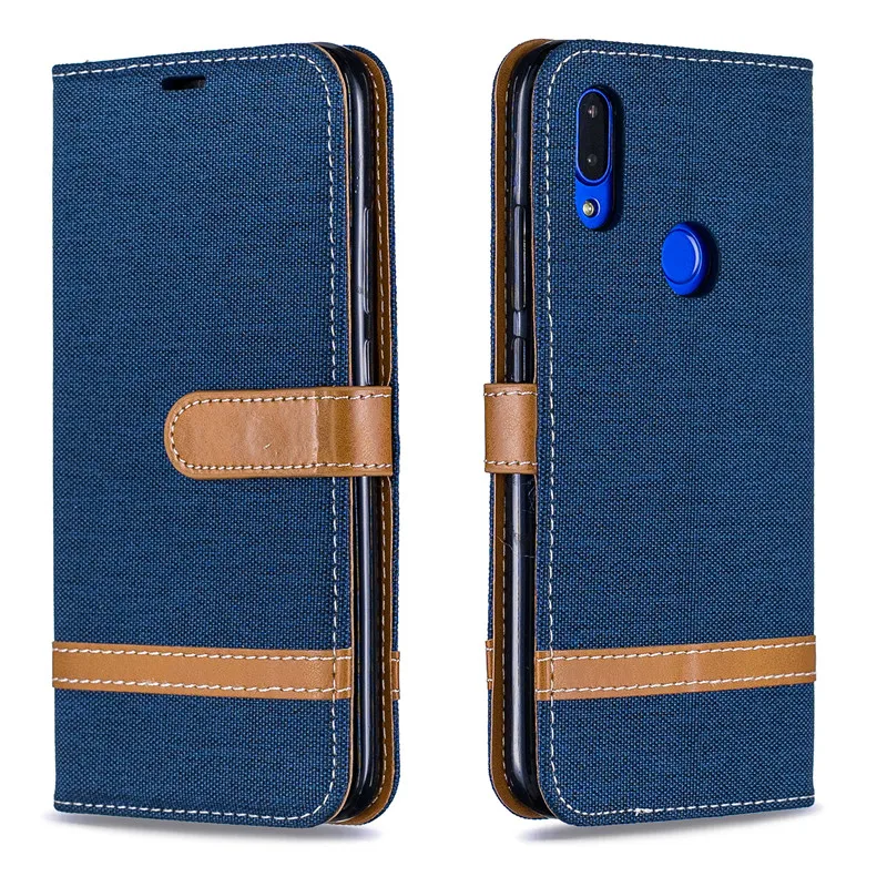 Роскошный чехол из искусственной кожи для Xiaomi Redmi 7 кошелек с подставкой тканевый