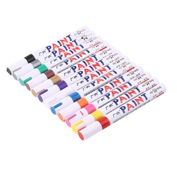 

12pcs/set Indelible Drawing Marker bookmark zebra mildliner Pen kawaii gel pen highlighter Paint oil Tire pens double headed DIY