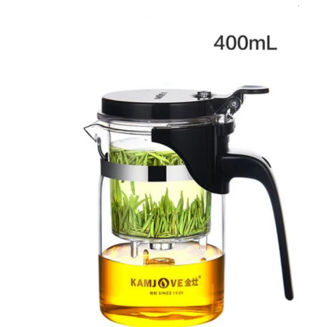 Automatic Heat Resistant Glass Bule Kettle Convenient Tea Pot Self-open Tea Infusion Office - Цвет: 400ML