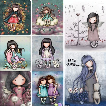 

5D Diamond Painting Cartoon Girl London Diamond Mosaic Embroidery Full Drill Diy Cross Stitch Children Home Decoration
