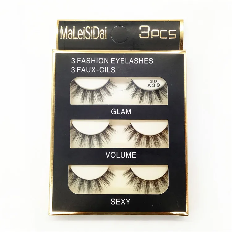3D stereo false eyelashes are popular in foreign trade3D false eyelashes are hand-made and three pairs of eyelashes are in stock