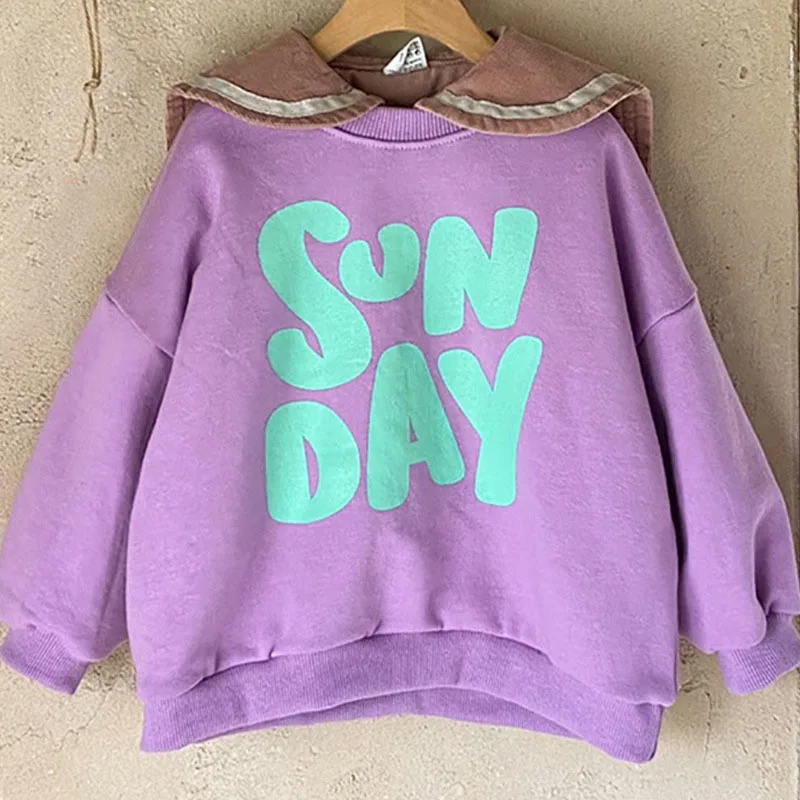 Mother Kids Hoodie Letter Print Family Look Pullover Korean Casual Family Matching Outfits Spring Autumn