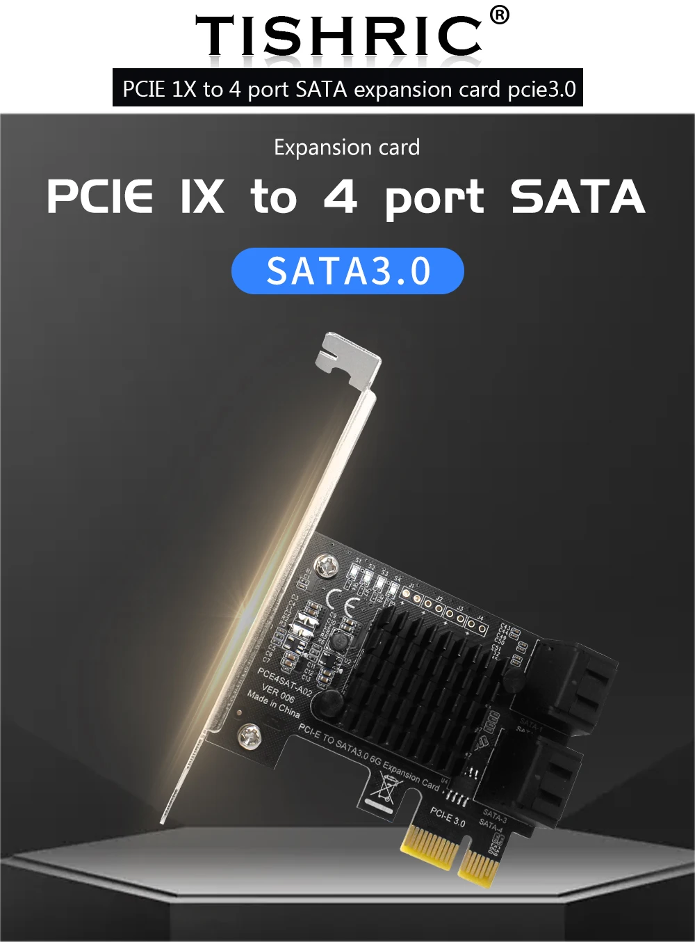 TISHRIC PCI-E SATA Controller Expansion Card - 6/8/10 Ports, ASM1166, PCI SATA3.0 Adapter Description Image.This Product Can Be Found With The Tag Names Adapter, Asm1166 6 ports, Asm1166 sata controller, Expansion card, Pci sata ide controller card