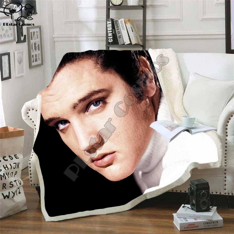 Новейшее одеяло Elvis singer с заплатками плюшевое 3d принтом для взрослых дивана шерпа