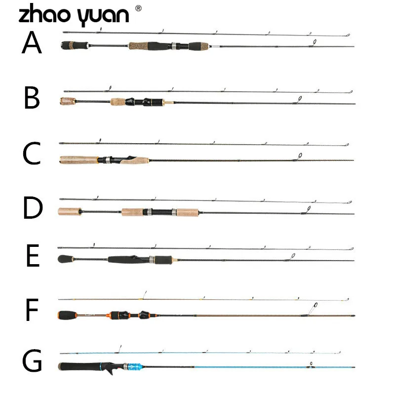 

2 Tips 1.8m /1.98m Carbon Spinning Fishing Rods UL Power Casting / Spinning Rod Ultralight Soft Solid Spinning Lure Fishing Rod