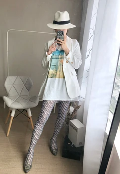 

NEW White Printed Skinny Stocking Pencil Pants Women Comfotable Leggings New Style Trousers Hot Popular Spring Fashion
