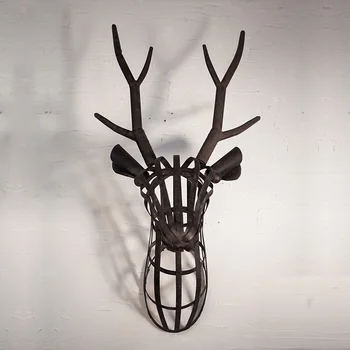 

111cm European Iron Deer Head Wall Decor Iron Animal Hotel Home Livingroom Deer Wall Hanging Wall Mural Ornament Decor R2687