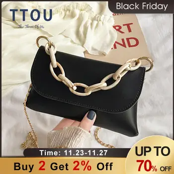 

Thick Chain Design Pu Leather Shoulder Bags For Women 2020 Summer Fashion Simple Handbags Female Casual Handbags Lady Hand Bag