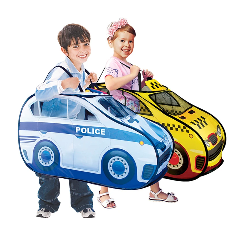 Child Kids Play Tents Pop Up Police Car Lawn Playground Birthday Toy Gift 