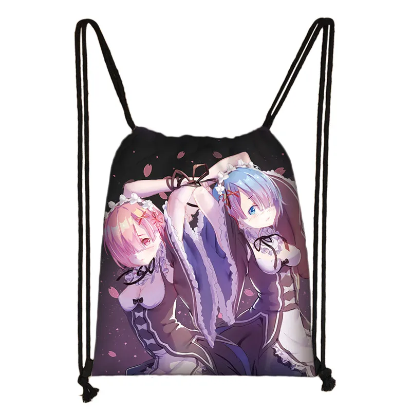 skdzero01 Re: Zero kara Hajimeru Isekai Seikatsu сумка на шнурке женская сумка для хранения аниме Emilia Rem молодежный рюкзак Детская сумка в подарок - Цвет: skdzero01
