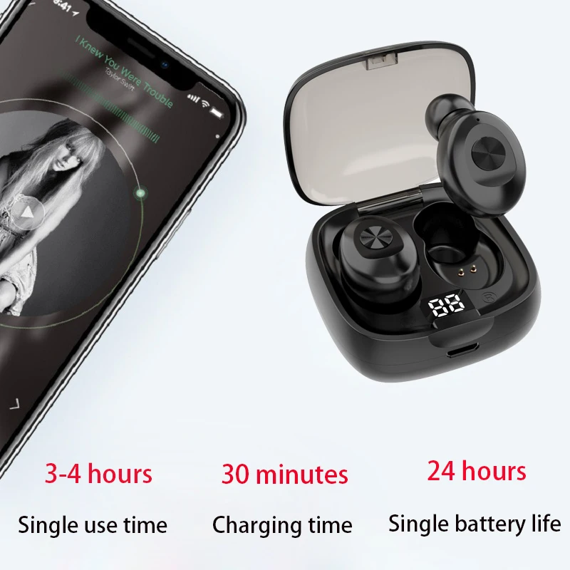 Cshzce Xg8 Wireless Earphone Mini Ipx5 Waterproof Stereo With Digital Battery Display Sports Earbuds Handsfree For All Phones