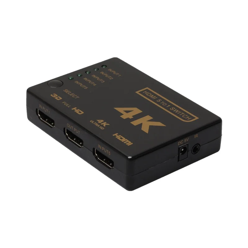Для HDTV DVD 1 комплект мини-Коммутатор HDMI 3D 1080p 5 портов 4K HDMI Переключатель Селектор сплиттер с концентратором ИК-пульт
