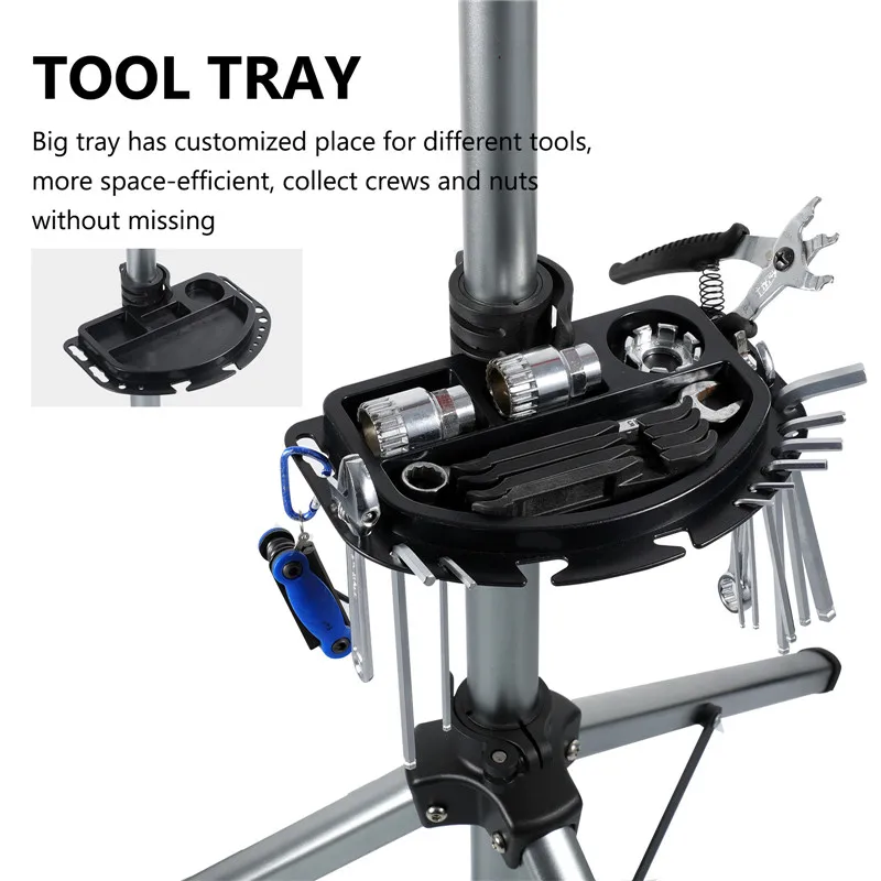 Support D’atelier Vélo WEST BIKING – Pied Réglable 91-148cm, Charge Max 35kg