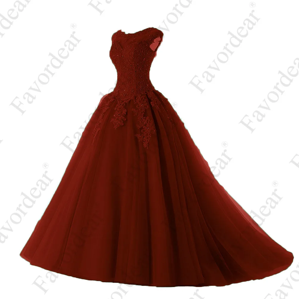 BLF-49-burgundy Favordear Пышное милое платье с бисером 16 Vestidos De 15 Anos с коротким рукавом серое бордовое бальное платье вечерние платья - Цвет: BLF-49-burgundy
