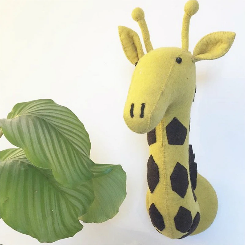 Слон лев жираф тигр олень голова настенное крепление художественный декор кукольные игрушки голова животного настенный декор для детской комнаты подарок на день рождения