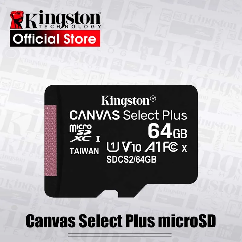 Карта microSD Kingston Canvas Select Plus, класс 10, 128 ГБ, 32 ГБ, 64 ГБ, 256 ГБ, 16 ГБ, 512 ГБ Карта microSD Kingston Canvas Select Plus, класс 10, 128 ГБ, 32 ГБ, 64 ГБ, 256 ГБ, 16 ГБ, 512 ГБ