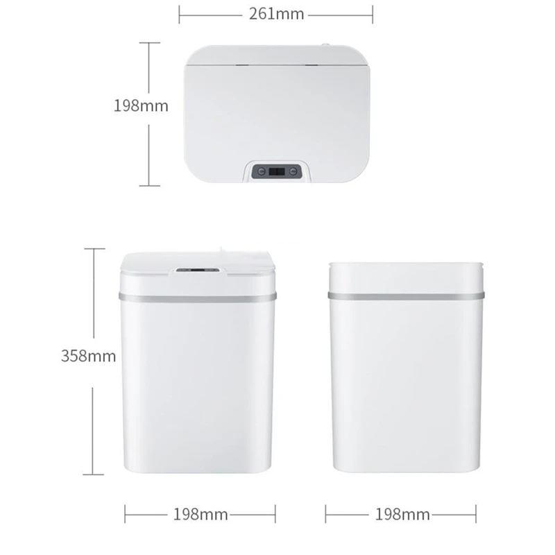 

Hot New 12L Induction Trash Can No Contact Odor Sealed Kitchen Trash Can