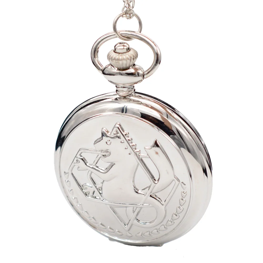 Новые серебряные кварцевые карманные часы Alchemy для мужчин и женщин замечательное