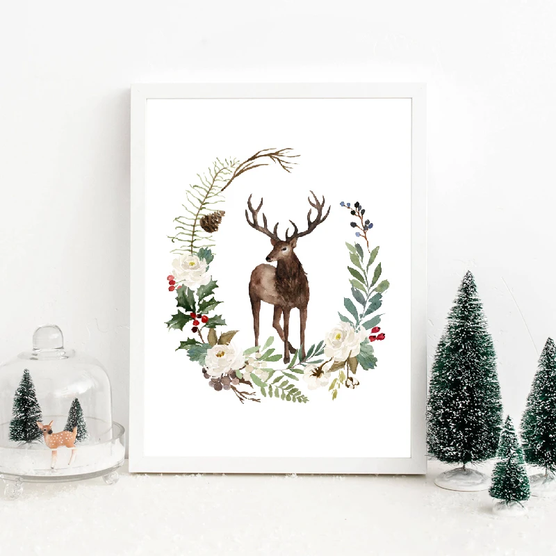 Home-Decoration-Christmas-Theme-Art-Poster-Nordic-Living-Room-Sofa-Corridor-Background-Wall-Hanging-Picture-Frameless