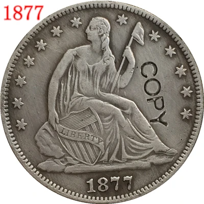 

USA 1877 P,CC,S SEATED LIBERTY HALF DOLLAR COPY COINS