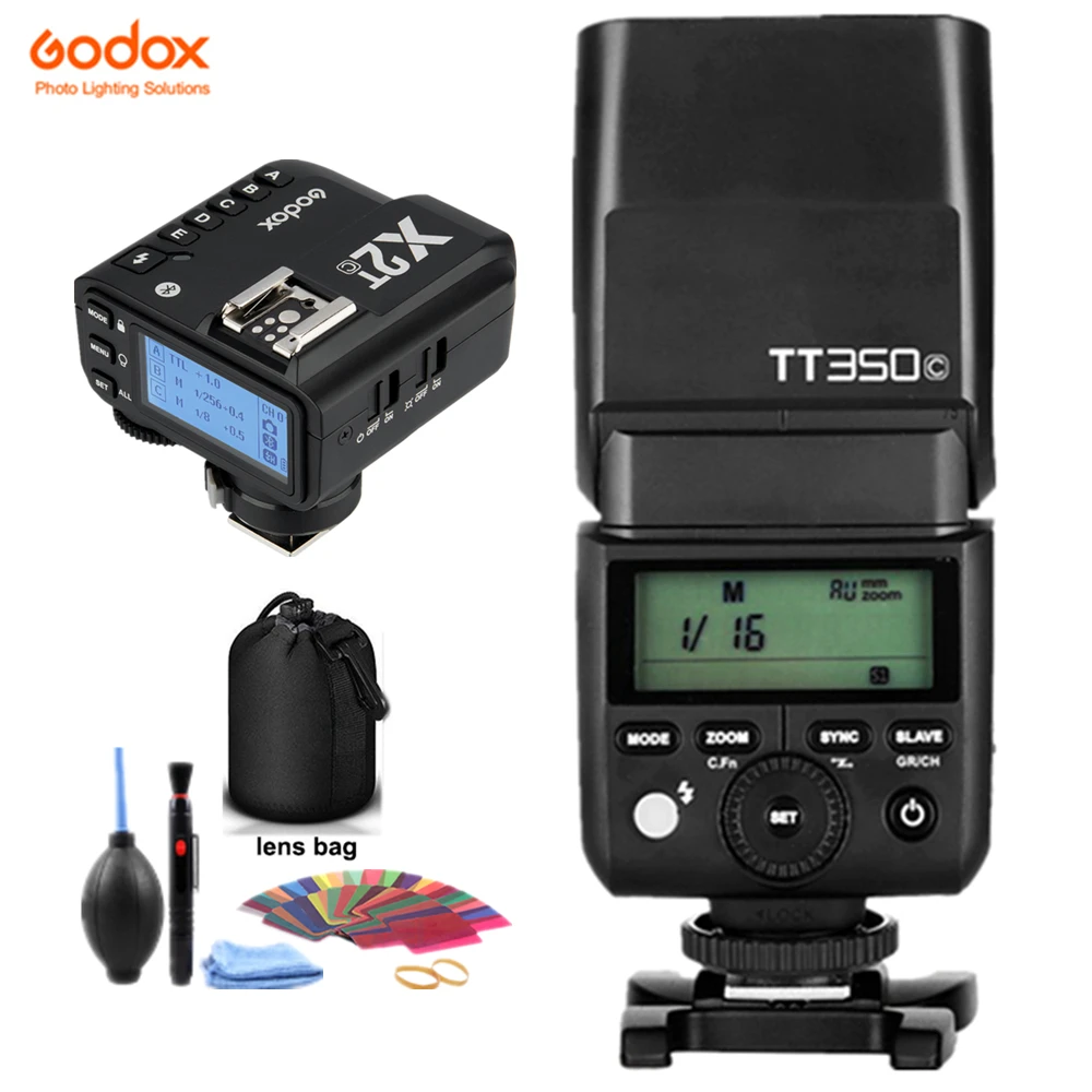 Мини-вспышка Godox TT350 GN36 2 4G TTL HSS + триггерный передатчик X2T для зеркальных камер Canon