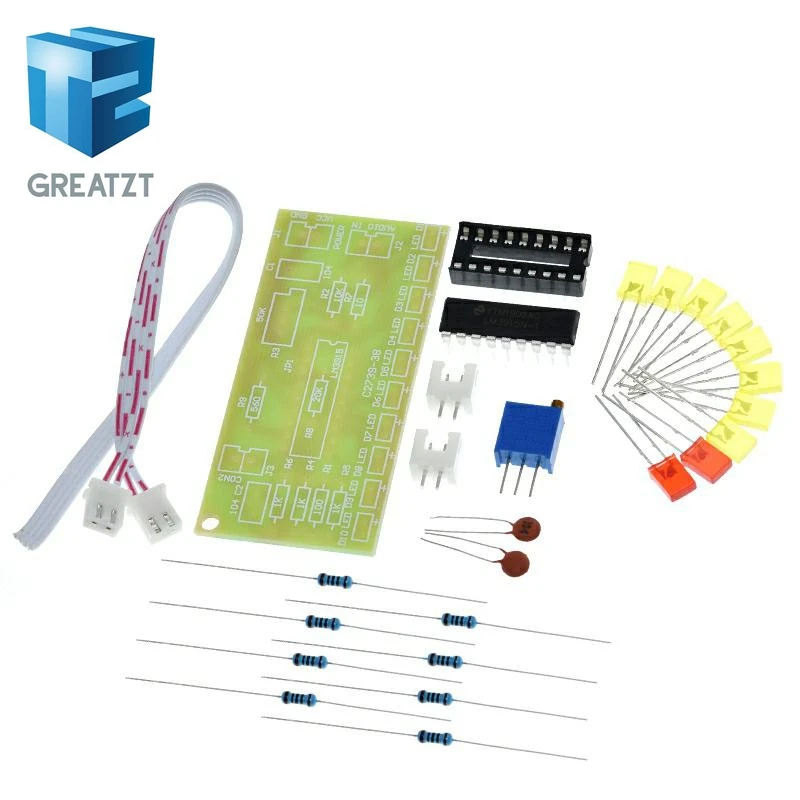 Забавный 10 дюймовый индикатор уровня звука GREATZT LM3915 набор для самостоятельной