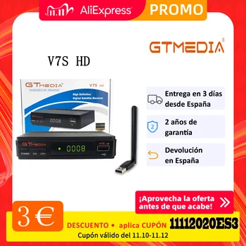 

Hot DVB-S2 Freesat V7 hd With USB WIFI FTA TV Receiver gtmedia v7s hd power by freesat Support Spain Network Sharing Decoder
