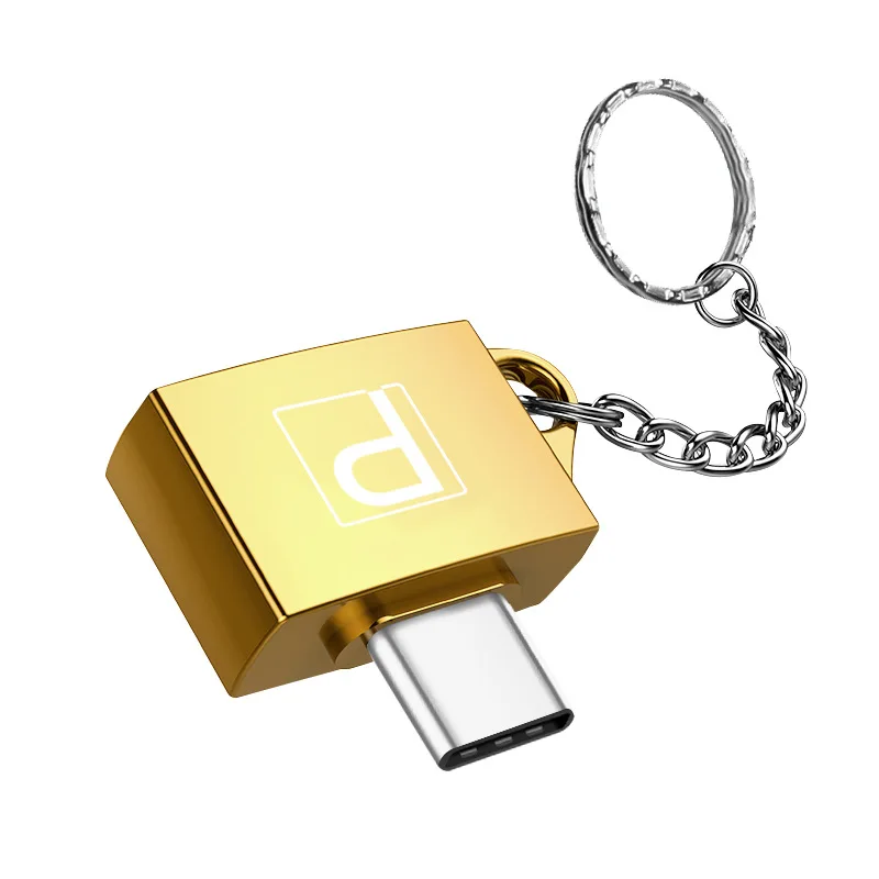 Металлический адаптер типа OTG-c к micro USB с цепной пряжкой Android мобильный телефон тип-c USB 2,0 адаптер конвертер для huawei xiaomi