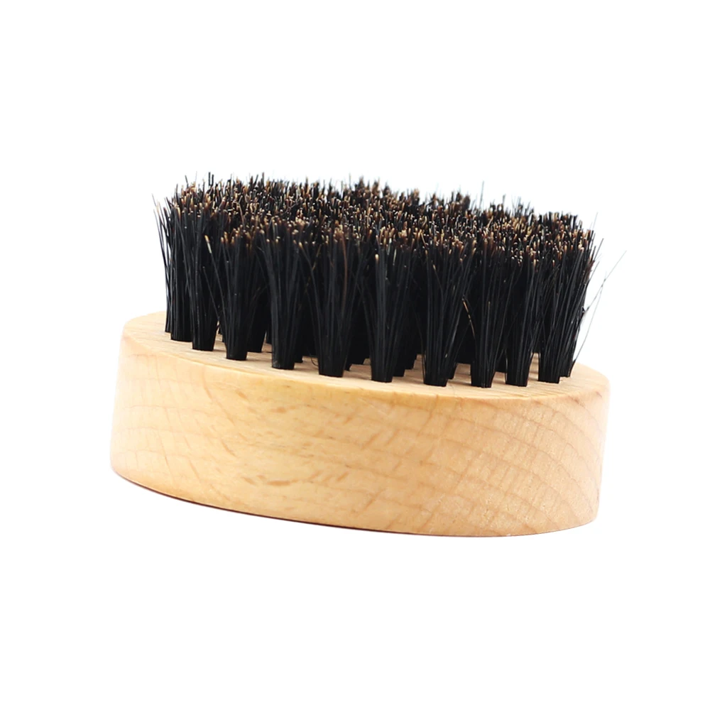 Wooden Handle Beard Brush Boar Bristle for Men Mustache Styling Grooming
