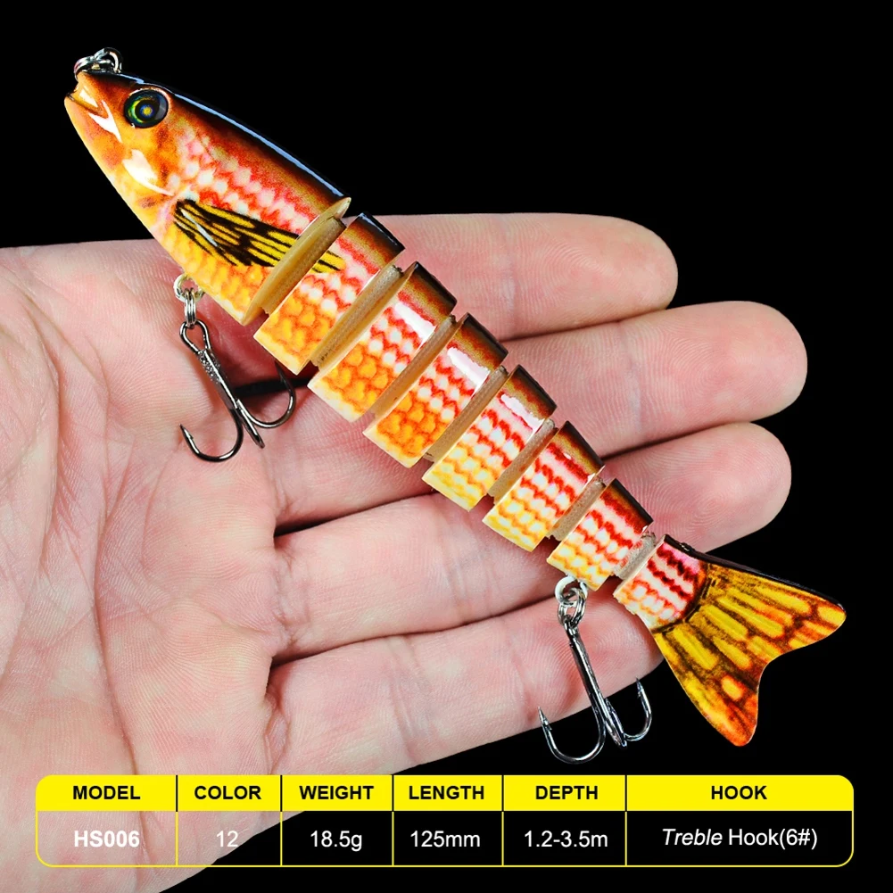 Portátil ao ar Iscas de Pesca Livre Premium 8 Seções Multicolorido Nadar Enfrentar Naufrágio Wobblers 2cm - 19g 1 Cheap Iscas artificiais