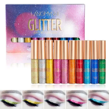 

10 Pcs Glitter Set Long Lasting Waterproof Liquid for Party Cosplay Makeup MH88