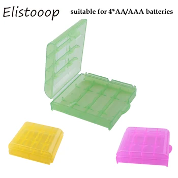 

Elistooop Colorful Plastic Case Holder Organizer Storage Box Cover for 10440 14500 AA AAA Battery Box Container Bag Case