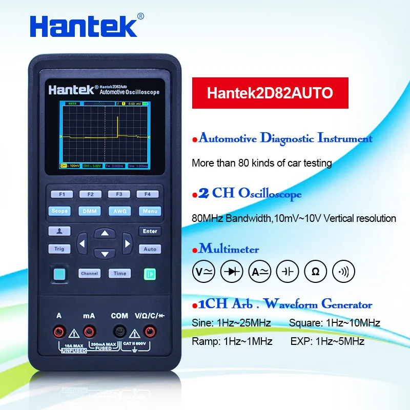 Hantek 2d82 Auto 4 In1 Handheld Automotive Oscilloscope 80mhz Digital Oscilloscope Portable 3 In1 2c42 2d72 2d42 2c72 2d82 Oscilloscopes Aliexpress