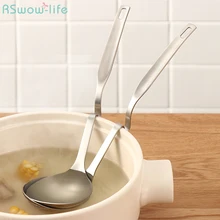 Креативная кухонная утварь из нержавеющей стали, подвесной горшок, боковая ложка, дуршлаг, противоскользящая металлическая ложка с длинной ручкой