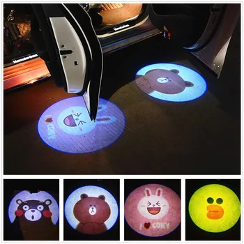

2PCS Car Shadow Door Light Cartoon Wireless Laser Projector Logo Led Welcome Lamp For Mini Cooper Car-styling Accessories