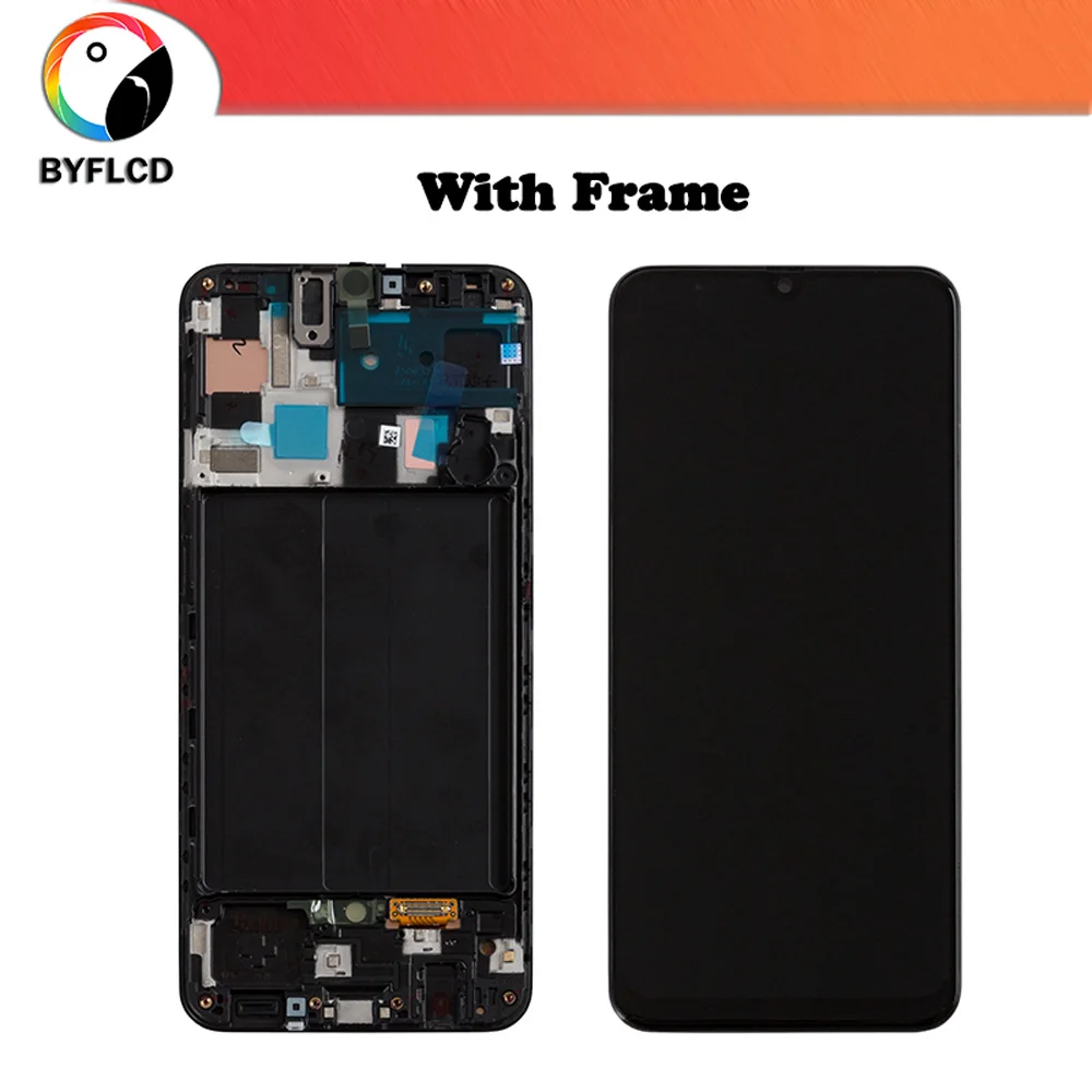 black with frame Дисплей для samsung Galaxy A50 SM-A505FN/DS A505F/DS A505 Lcd для samsung A50 дисплей с сенсорным экраном дигитайзер в сборе - Цвет: black with frame