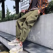 Мужские новые молодежные Брендовые брюки для бега с боковыми карманами уличная одежда хип-хоп повседневные свободные новые модные стильные осенние мужские брюки
