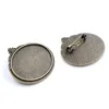 New Fashion  2pcs 30x40mm Inner Size Antique Silver Pin Brooch Flowers Style Base Setting Pendant (B3-46) ► Photo 3/4