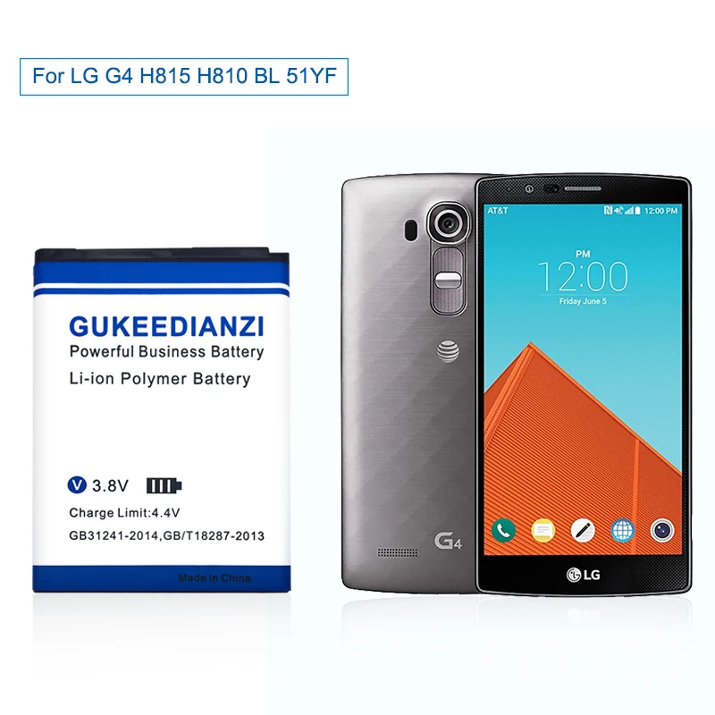 

GUKEEDIANZI For LG G4 Battery For LG G4 H815 H810 VS999 F500 F500S F500K F500L H81 H818 H819 BL 51YF Phone Battery BL-51YF