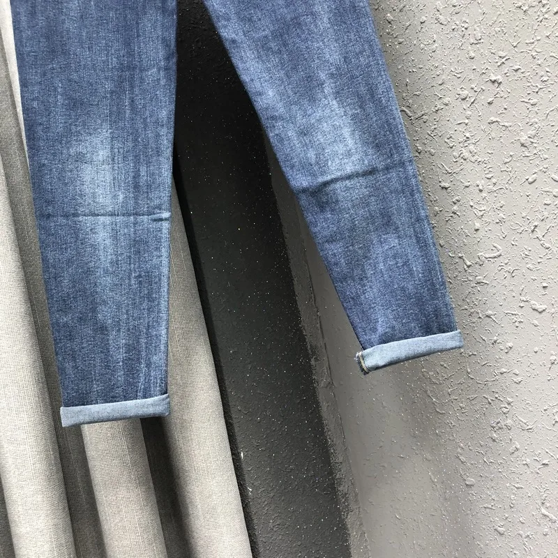 hole Personality patch patch pants women spring and autumn new Korean version of the slim loose harem pants