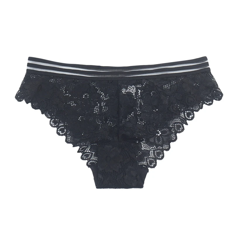 Floral Lace Sexy Lingerie Women Solid Women's Underpants Low Waist Splice Briefs Panties Ropa Interior Femenina 30DEC0254