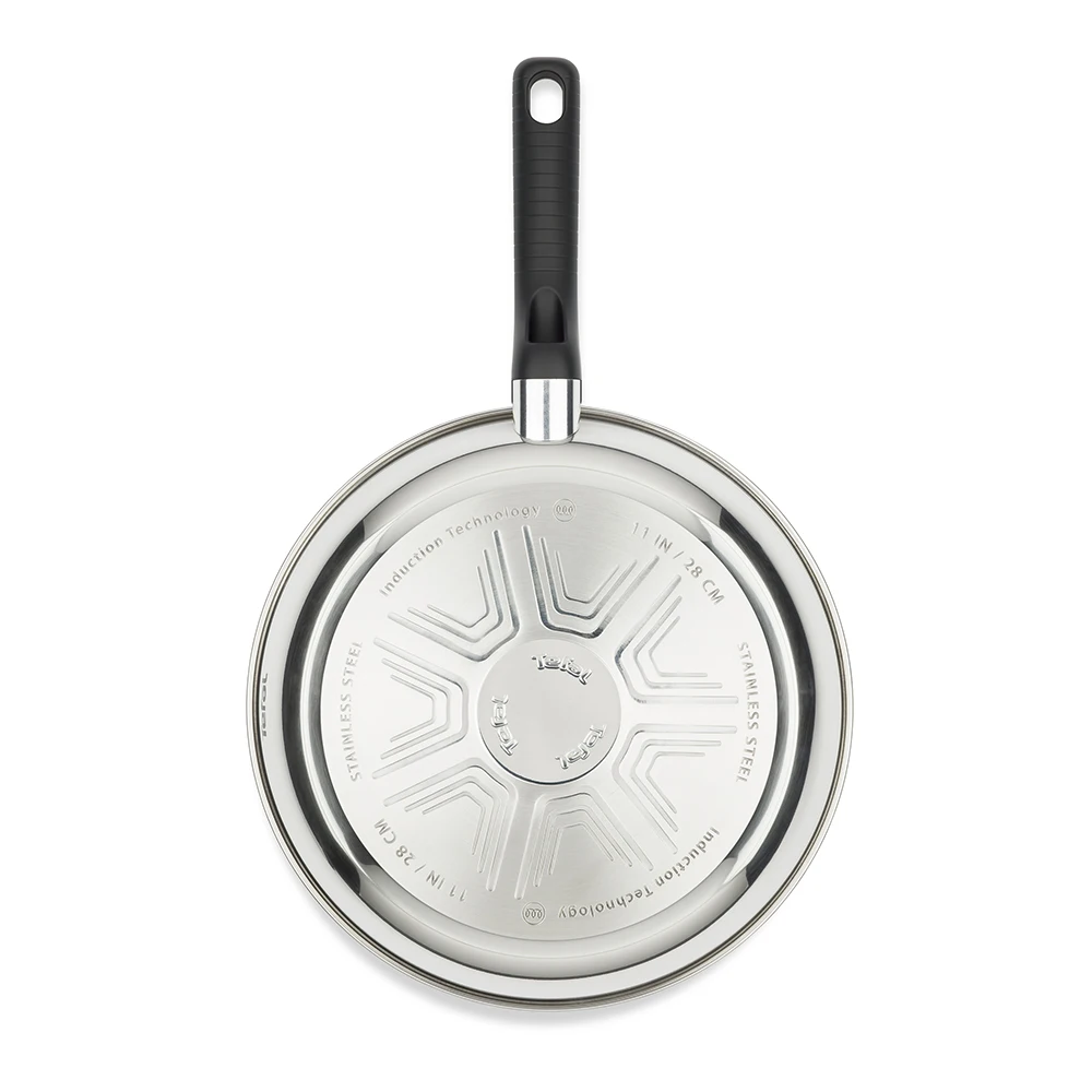 Набор посуды Tefal Comfort Max, нержавеющая сталь, кастрюли 20/24 см с крышками, ковш 16, сковорода 28, 5 аксессуаров C973SB34