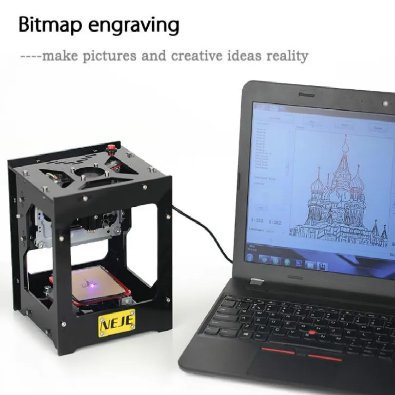 1000mW wood leather plastic cnc laser embossing machine screen printing machine DIY pattern
