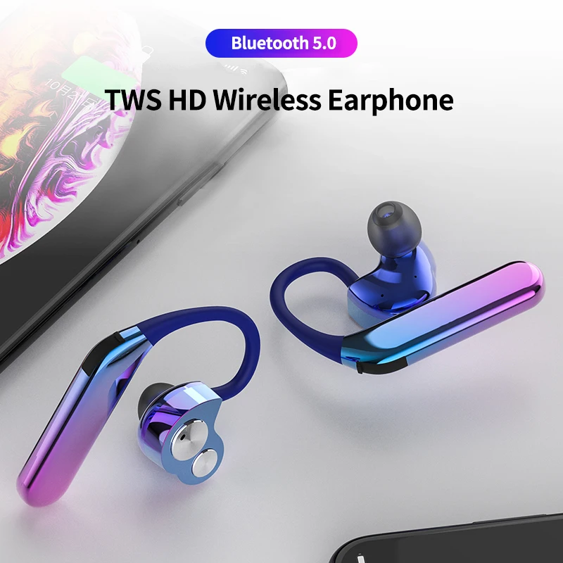 

Wireless Sports Earphones Bluetooth 5.0 Headsets with HD Microphone Earbuds True Cordless Handsfree for iPhone Xiaomi Samsung