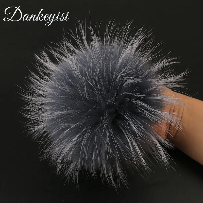 Помпоны DANKEYISI из натурального меха 15 16 см шарики енота и лисы сделай сам помпоны