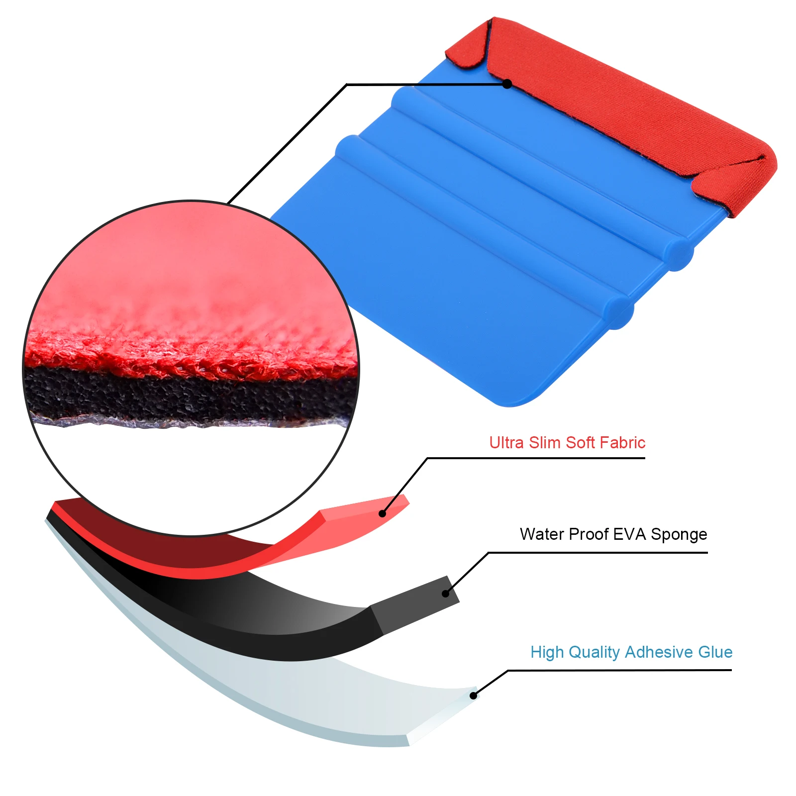 10Pcs Vinyl Film Car Wrapping Scraper Carbon Fiber Fabric Felt Squeegee Decal Sticker Installation Tool Window Tints