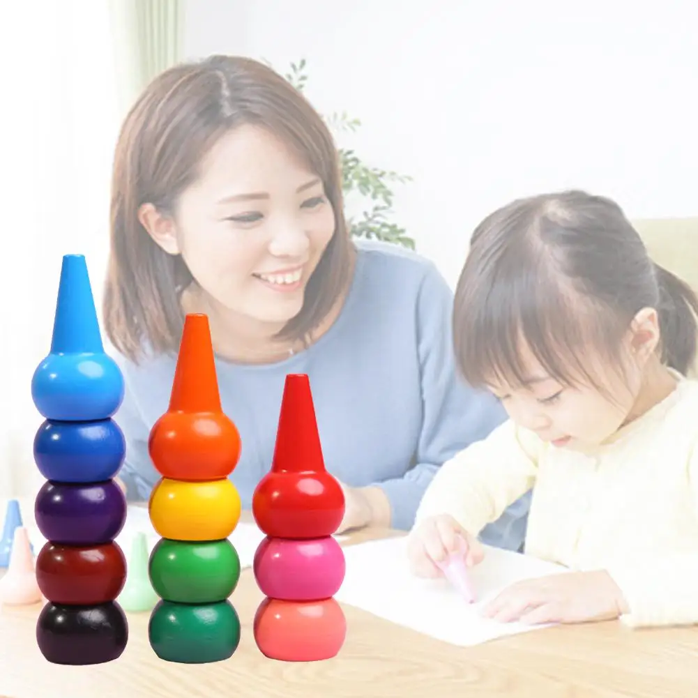 

12Pcs Kids Baby 3D Finger Crayons Baby Non-Toxic Washable Triangle Finger Paint Crayons Educational Learning Kids Painting Tools