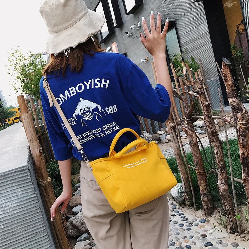 

2019 Simple Students Japanese-style Retro Summer Bag Shoulder Diagonal New Style Square Sling Bag Canvas Messenger Bag Women's