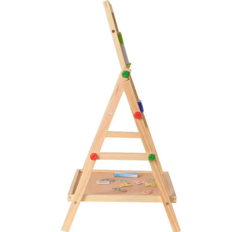  Wooden Drawing Blackboard Whiteboard Double Sided Adjustable Easel Painting Toy Early Education Lea